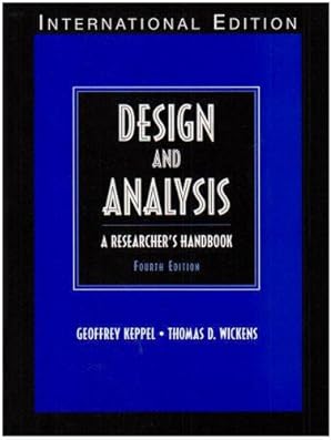 Bild des Verkufers fr Design and Analysis: A Researcher's Handbook: International Edition zum Verkauf von WeBuyBooks