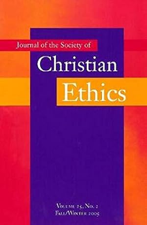 Imagen del vendedor de Journal of the Society of Christian Ethics: Fall/Winter 2018, Volume 38, No. 2 a la venta por WeBuyBooks