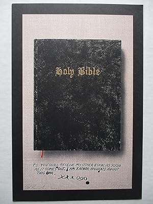 Seller image for Ed Ruscha / Raymond Pettibon The Holy Bible and The End Worcester Art Museum 2007 Exhibition invite postcard for sale by ANARTIST