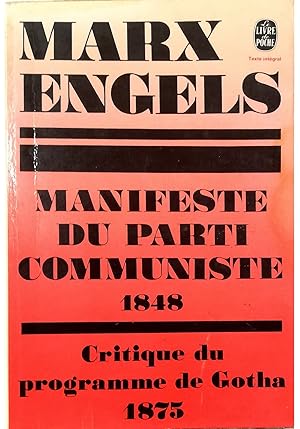 Imagen del vendedor de Manifeste du Parti communiste (1848) Critique du programme de Gotha (1875) a la venta por Libreria Tara