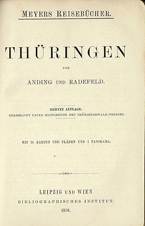 Meyers Reisebücher - Wegweiser durch Thüringen - (Originalausgabe 1890)