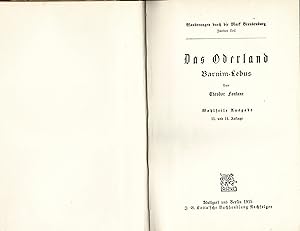 Das Oderland. Barnim-Lebus. Wanderungen durch die Mark Brandenburg (randenburg. (Originalausgabe ...
