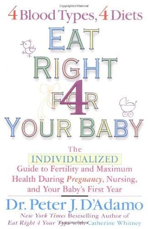 Seller image for Eat Right for Your Baby: The Individualized Guide to Fertility and Maximum Health During Pregnancy, Nursing and Your Baby's First Year: The . Babys First Year. (Eat Right 4 Your Type) for sale by WeBuyBooks