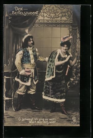 Seller image for Ansichtskarte Operette Der Bettelstudent, Schauspieler in Bhnenkostmen for sale by Bartko-Reher