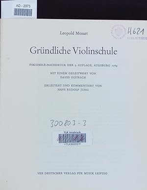 Bild des Verkufers fr Grndliche Violinschule. zum Verkauf von Antiquariat Bookfarm