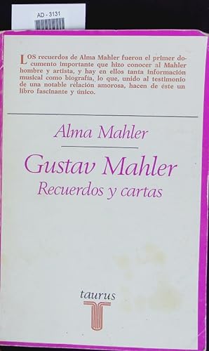 Bild des Verkufers fr Recuerdos y cartas de Gustav Mahler. zum Verkauf von Antiquariat Bookfarm