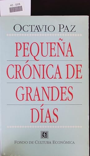 Imagen del vendedor de Pequea crnica de grandes das. a la venta por Antiquariat Bookfarm