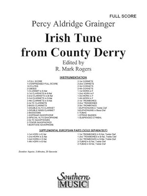 Seller image for Percy Aldridge Grainger Irish Tune From County DerryConcert Band : Partitur for sale by Smartbuy