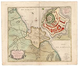 Antique Map-SLAVERY-PLANTATION-CAYENNE-FRENCH GUYANA-Anonymous-Tirion-1766
