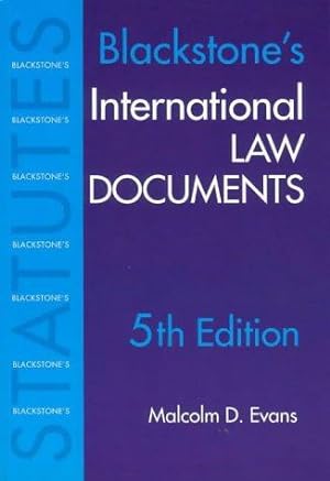Bild des Verkufers fr Blackstone's International Law Documents, 5th Ed. zum Verkauf von WeBuyBooks
