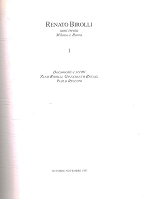 Immagine del venditore per Renato Birolli. Anni trenta Milano e Roma (Volume 1) venduto da Di Mano in Mano Soc. Coop
