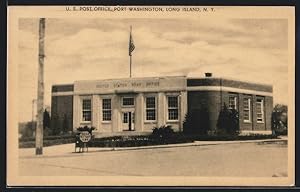 Postcard Port Washington, Long Island, NY, US Post Office