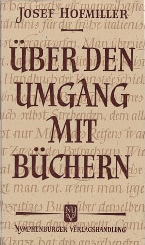 Seller image for ber den Umgang mit Bchern. for sale by Schrmann und Kiewning GbR