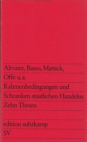 Rahmenbedingungen und Schranken staatlichen Handelns : 10 Thesen. hrsg. von Claudio Pozzoli. Beit...