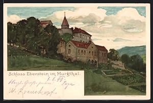 Bild des Verkufers fr Lithographie Eberstein /Murgtal, Schloss Eberstein im Murgthal zum Verkauf von Bartko-Reher