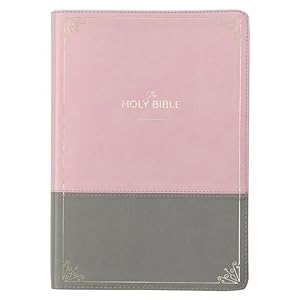 Bild des Verkufers fr KJV Super Giant Print Bible Two-Tone Pink/Gray Faux Leather zum Verkauf von moluna