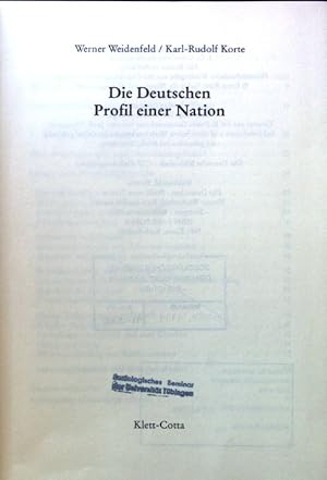 Bild des Verkufers fr Die Deutschen : Profil einer Nation. zum Verkauf von books4less (Versandantiquariat Petra Gros GmbH & Co. KG)
