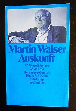 Auskunft. 22 Gespräche aus 28 Jahren. Hrsg.v. Klaus Siblewski.