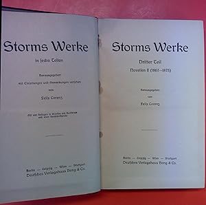 Bild des Verkufers fr Storms Werke in sechs Teilen Dritter Teil - Novellen II (1867-1875) und Vierter Teil: Novellen III (1875-1879) - Mit Brief Theodor Storms an seinen jungen Freund Hermann Schnee zum Verkauf von biblion2