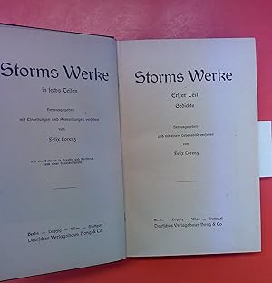 Bild des Verkufers fr Storms Werke in sechs Teilen - Erster Teil: Gedichte und Zweiter Teil: Novellen I (1849-1864) zum Verkauf von biblion2