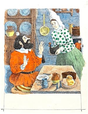 Seller image for Original pen, ink, and watercolour illustration for "Jack and the Beanstalk". for sale by Henry Sotheran Ltd