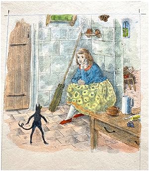 Seller image for Original pen, ink, and watercolour illustration for "Tom Tit Tot". for sale by Henry Sotheran Ltd