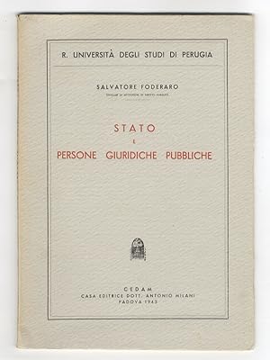 Stato e persone giuridiche pubbliche.