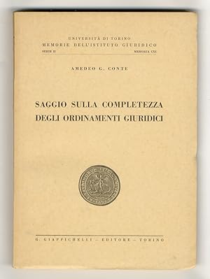 Saggio sulla completezza degli ordinamenti giuridici.