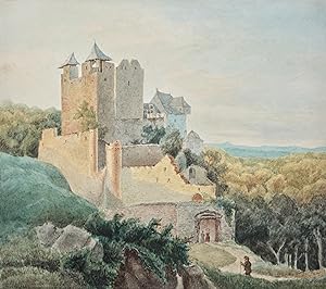 Aquarell, Burg Hohlenfels, Mudershausen