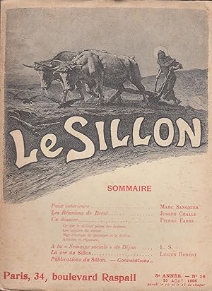 Imagen del vendedor de Le Sillon 20 aout 1906 a la venta por PRISCA