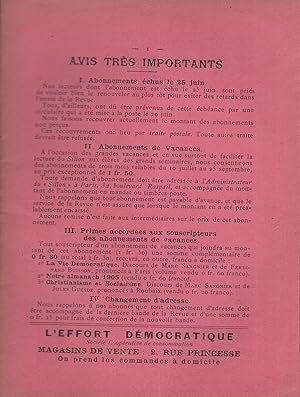 Immagine del venditore per Le Sillon - 4 Anne (2 srie) - N 1 - 10 Juillet 1905. venduto da PRISCA