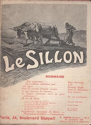 Image du vendeur pour Le Sillon. - 4 Anne (2 srie) - N 8 - 25 Octobre 1905. mis en vente par PRISCA