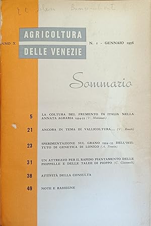 Seller image for AGRICOLTURA DELLE VENEZIE. ANNO X for sale by libreria minerva