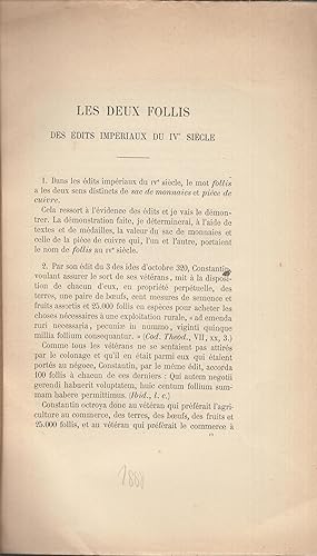 Seller image for Les deux Follis - Des dits Impriaux du IVe sicle for sale by PRISCA