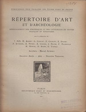 Imagen del vendedor de Rpertoire d'Art et d'Archologie. Dpouillement des Priodiques franais et trangers. - 2 Anne - 1911 - 2 Trimestre a la venta por PRISCA