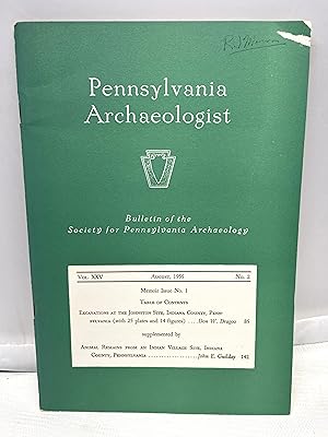 Seller image for Pennsylvania Archaeologist Bulletin. Volume XXV, No. 2; August, 1955 for sale by Prestonshire Books, IOBA