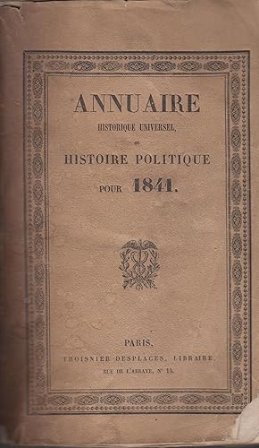 Bild des Verkufers fr Annuaire historique universel zum Verkauf von PRISCA