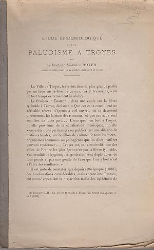 Seller image for tude pidmiologique sur le Paludisme  Troyes. for sale by PRISCA