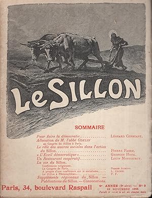 Seller image for Le Sillon. - 4 Anne (2 srie). - N 9 - 10 Novembre 1905. for sale by PRISCA