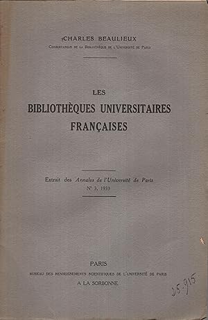 Image du vendeur pour Les Bibliothques Universitaires Franaises. mis en vente par PRISCA
