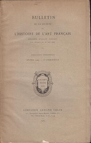 Bild des Verkufers fr Bulletin de la Socit de l'Histoire de l'Art Franais. Anne 1929 - fascicule 1 zum Verkauf von PRISCA