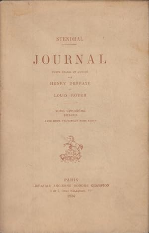 Image du vendeur pour Journal 5 1813 - 1818 mis en vente par PRISCA