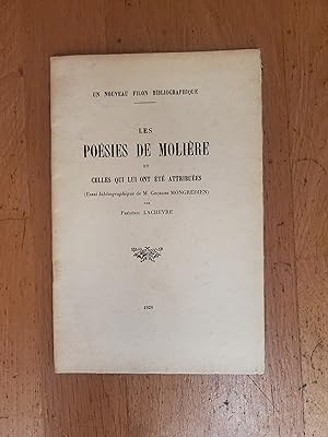 Immagine del venditore per LES POESIES DE MOLIERE et celles qui lui ont t attribues. Essai bibliographique de Georges Mongrdien. venduto da Librairie Sainte-Marie