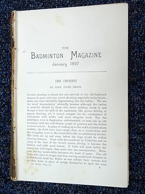 Image du vendeur pour The Badminton Magazine of Sports and Pastimes January 1897, The Coverts, The Lighterman, More Notes on English Games, Anecdotes of Indian Shooting, Hooks and I (Fishing), Nights With an Old Gunner, a Tobogganing Tour (Davos - Chur), Ladies in the Hunting Field. mis en vente par Tony Hutchinson