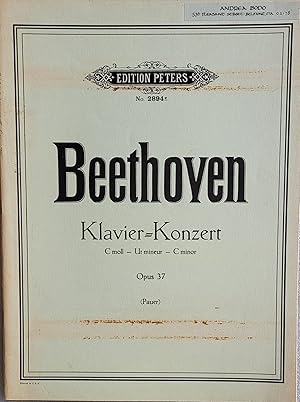 Bild des Verkufers fr Concerto no. 3 in C-minor for Piano and Orchestra, Opus 37 zum Verkauf von Moneyblows Books & Music