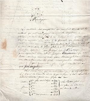 Lettre autographe signée à Louis Belmas, évêque de Cambrai