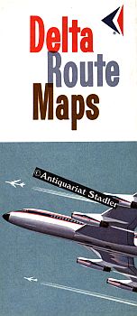 Delta Route Maps. The Routes of DELTA AIR LINES Eastern USA. Faltkarte. Rückseitig: Southern tran...