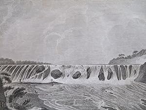 Cohoes Falls New York Landscape View Waterfall 1798 Thompson engraved print