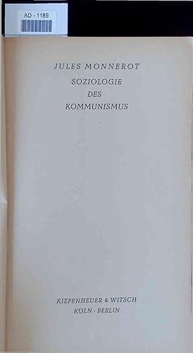 Immagine del venditore per Soziologie Des Kommunismus. venduto da Antiquariat Bookfarm