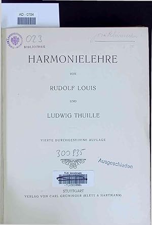 Image du vendeur pour Harmonielehre. AD-0704. Vierte Durchgesehene Auflage mis en vente par Antiquariat Bookfarm